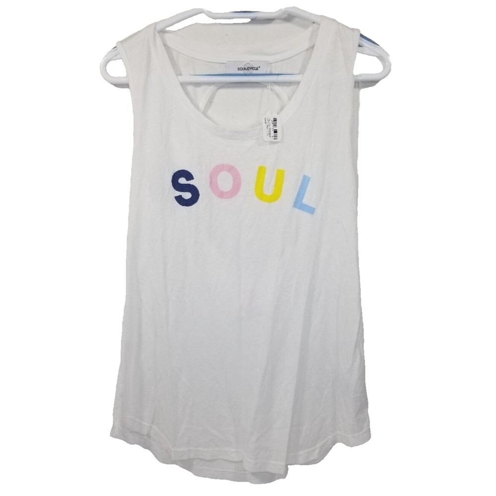 SoulCycle Open Back Tank top SOUL On Front Skull On Back -  Size SM - New